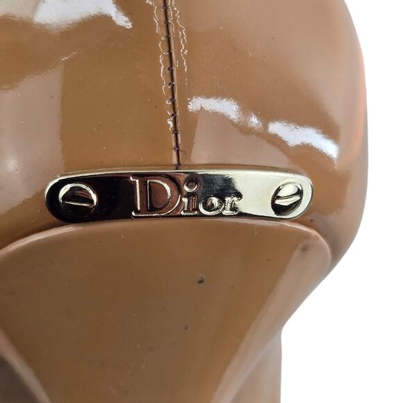 Christian Dior Pumps Women 8 38 Miss Dior Peep-Toe Platform Beige Patent Leather - Picture 4 of 14